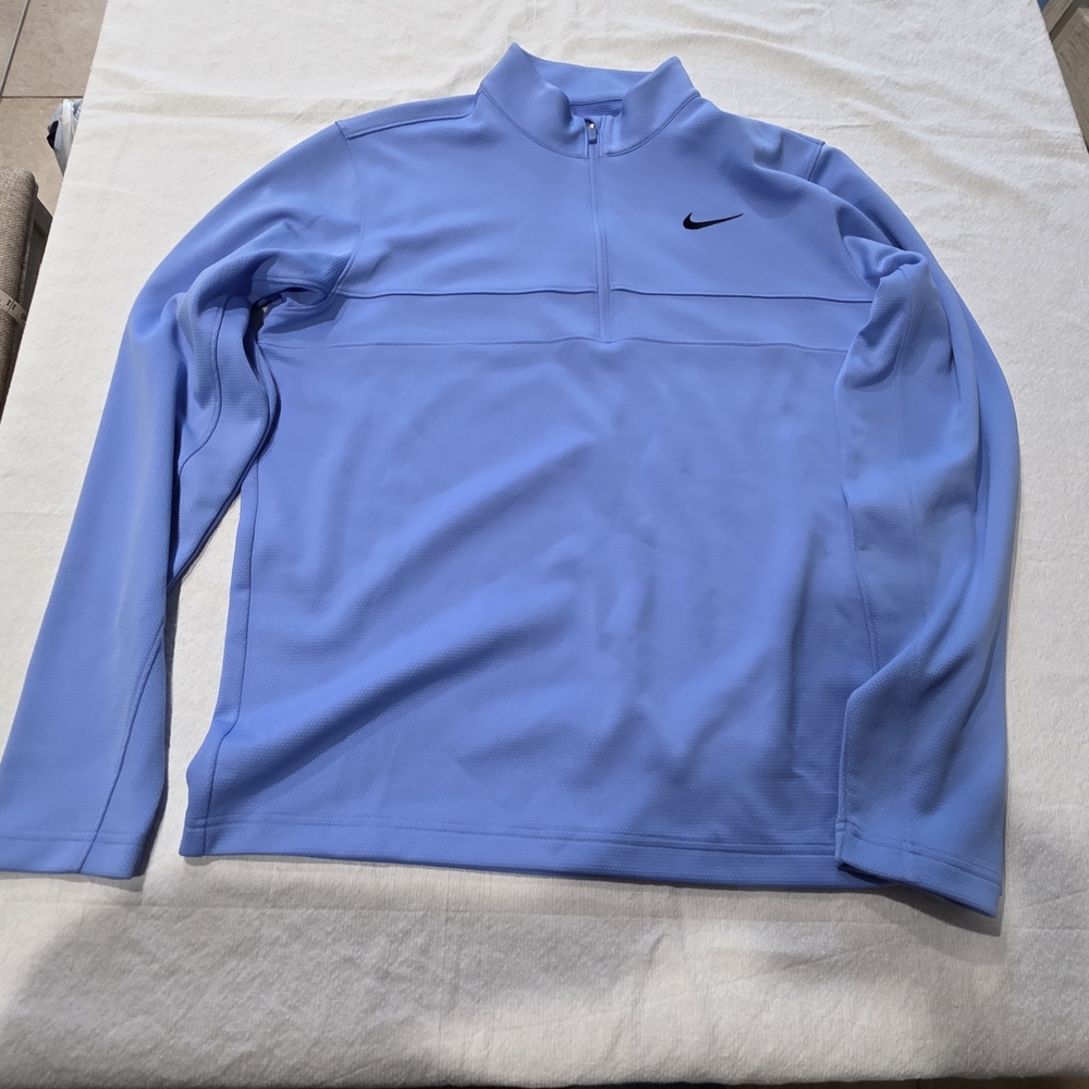 Nike Dri-FIT Men's Blue 1/4 Zip Mock Neck Lightweight Pullover M